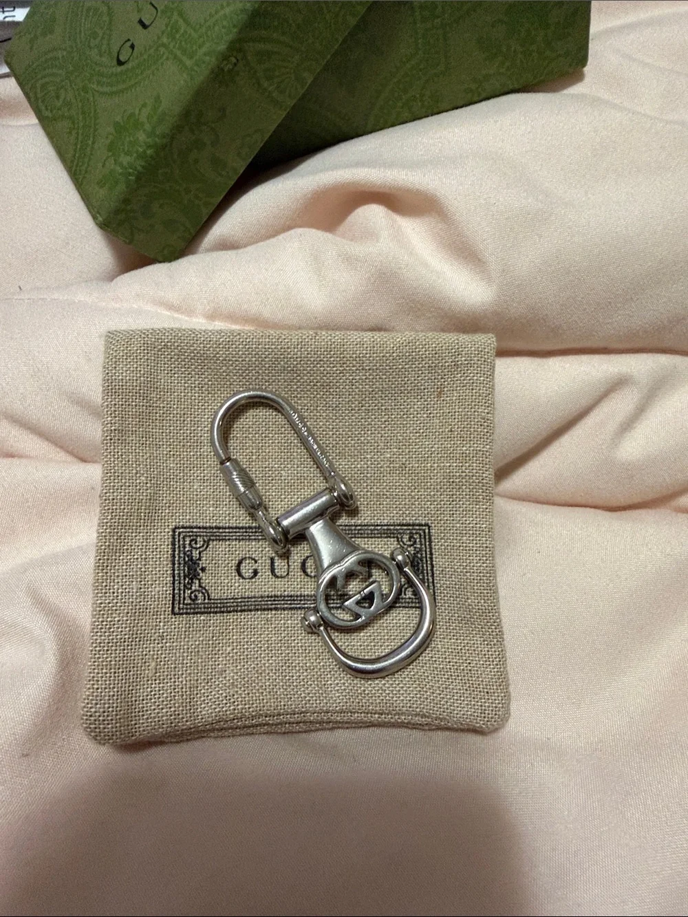 Gucci Silver Interlocking G Metal Keychain